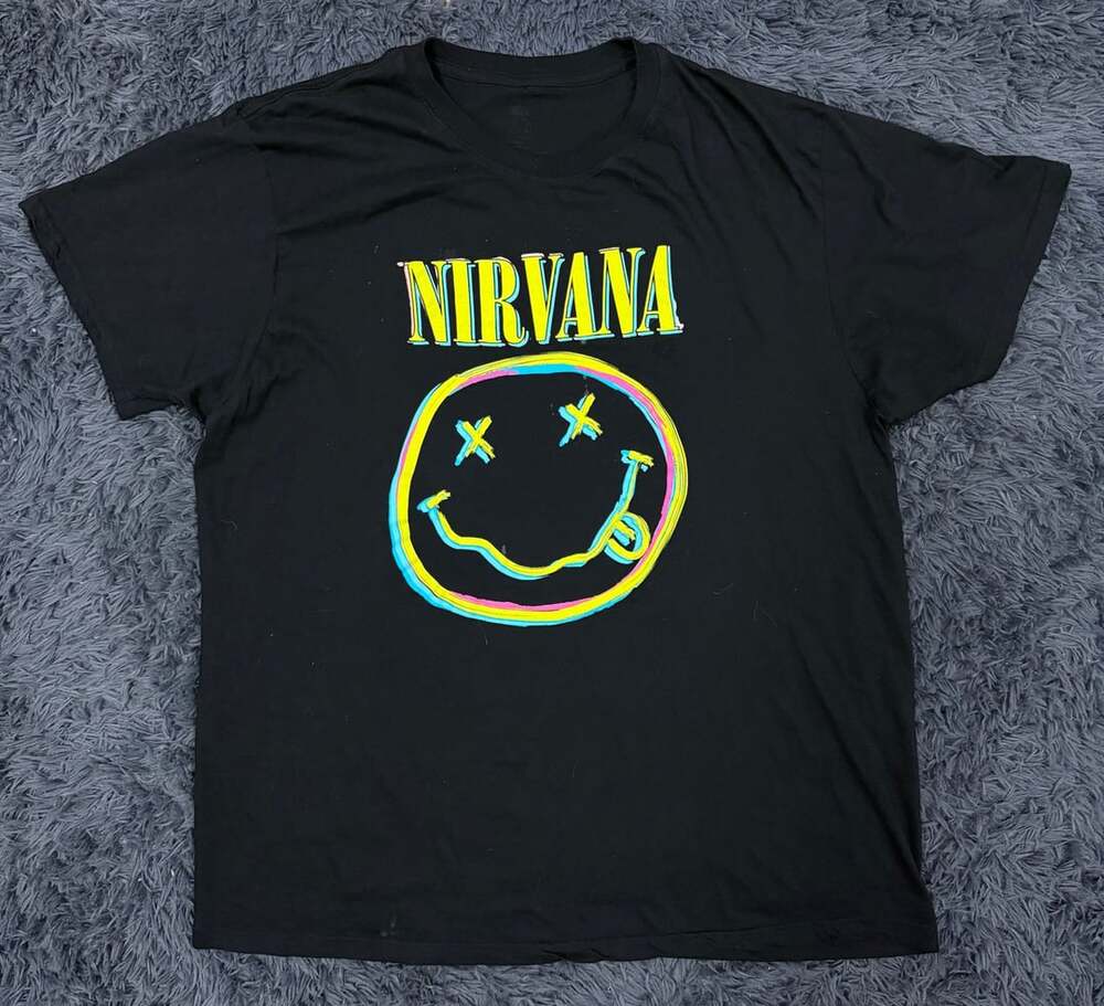 Nirvana Graphic Tee Black Short Sleeve Band Concert T-Shirt